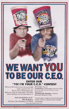 Ben&Jerry CEO contest poster